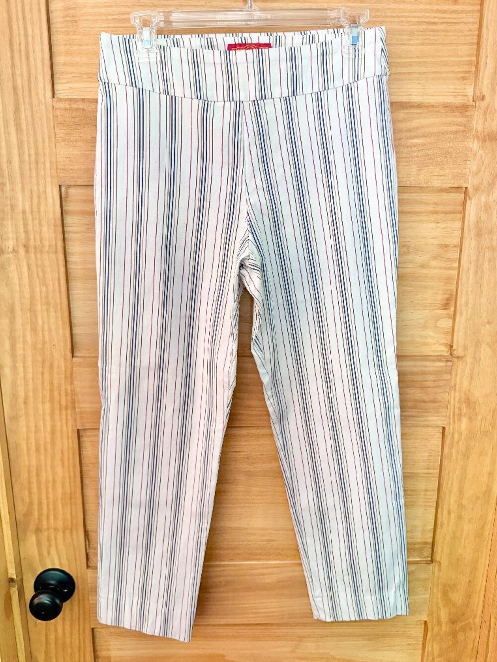 Krazy Larry Colorful Rainbow Striped Cropped Ankle Trouser Pants size 10